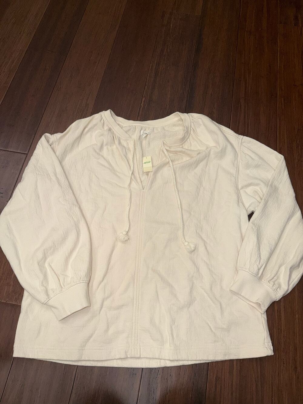 Aerie Easy Street Textured Sweatshirt/Top Small S NWT
